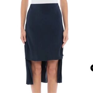 Chloé Silk Asymmetrical Mini Skirt Ink Navy Size 36 NWT High Low Designer